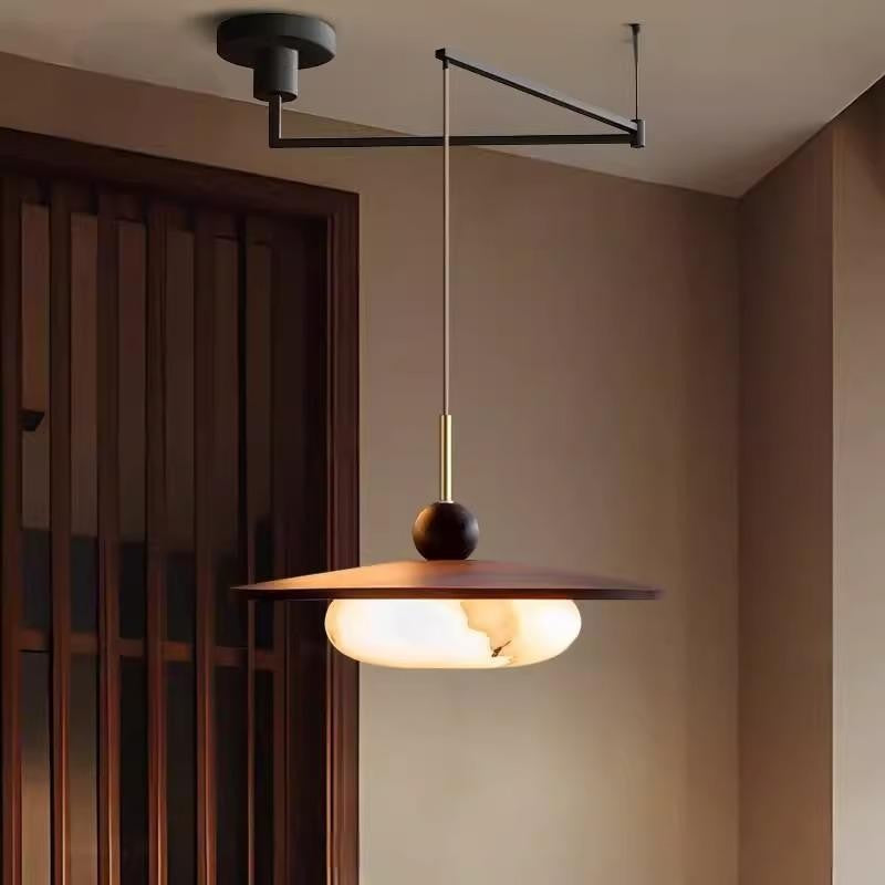 Walnut Pattern Wooden Pendant Light